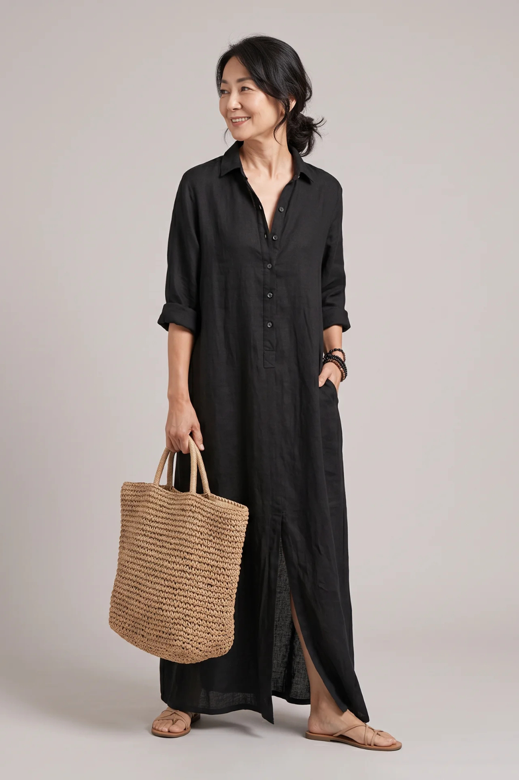 木蓮|ロングシャツワンピース
