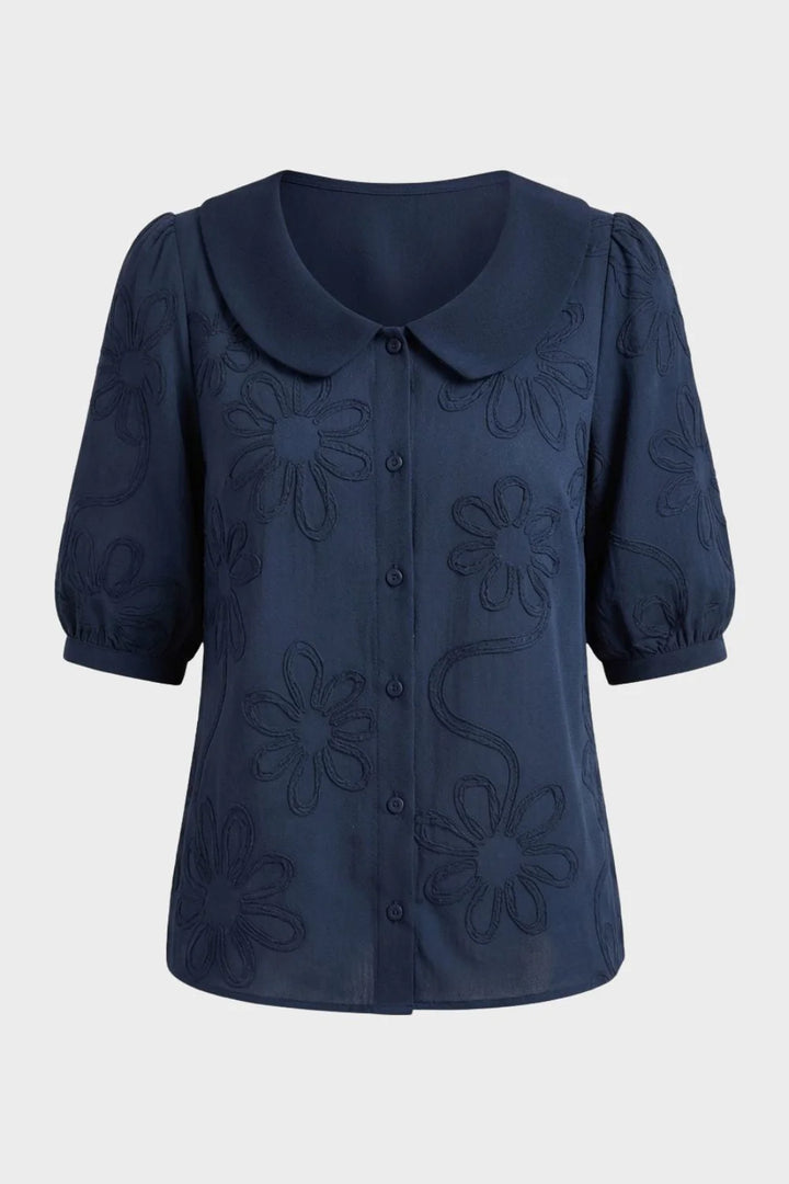 マーガレット|花柄刺繍ブラウス